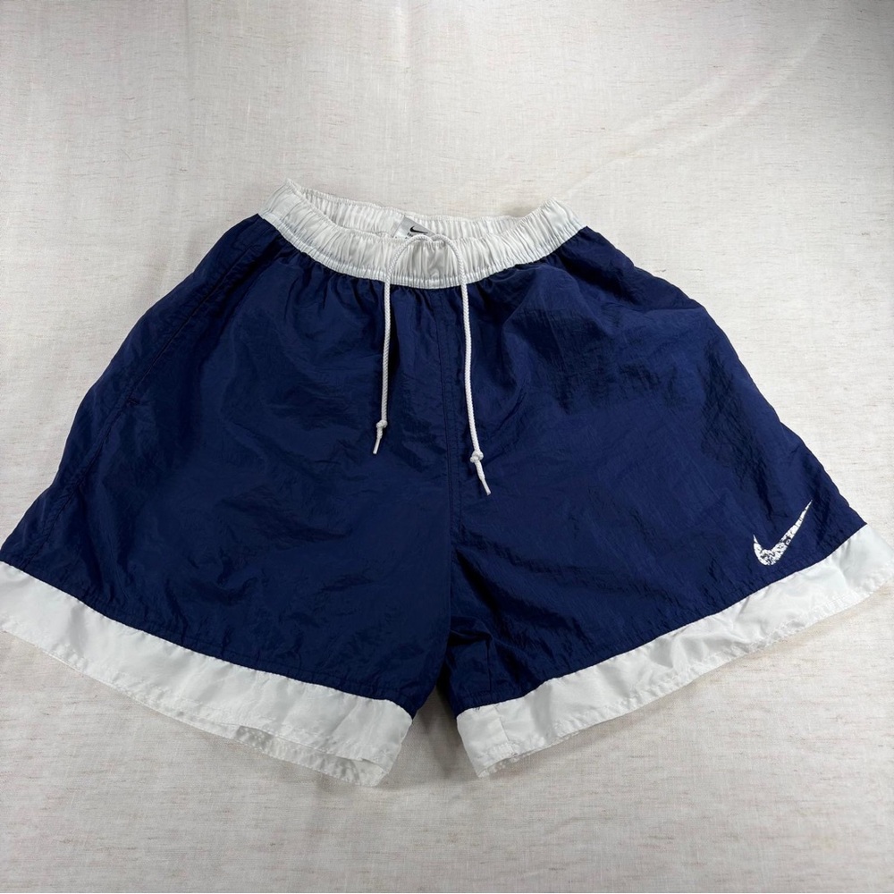 Nike Navy Blue Athletic Shorts with White Trim